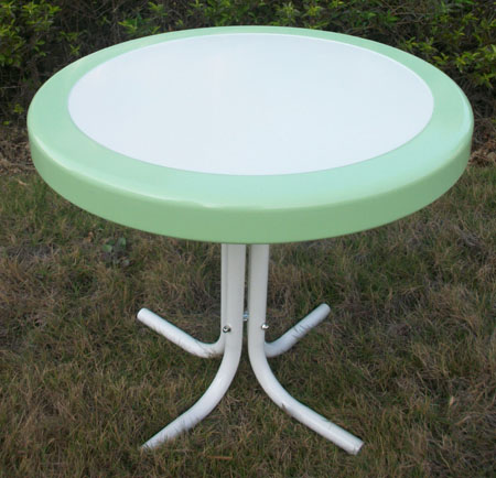 Retro Metal Round Tabler, Steel Garden Patio Furniture